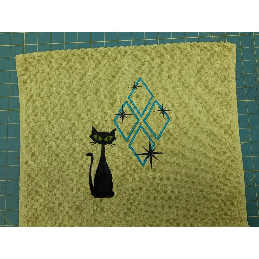 Mid Mod Cat Retro Mid Century Modern Atomic Kitchen Bath Hand Bar Towel